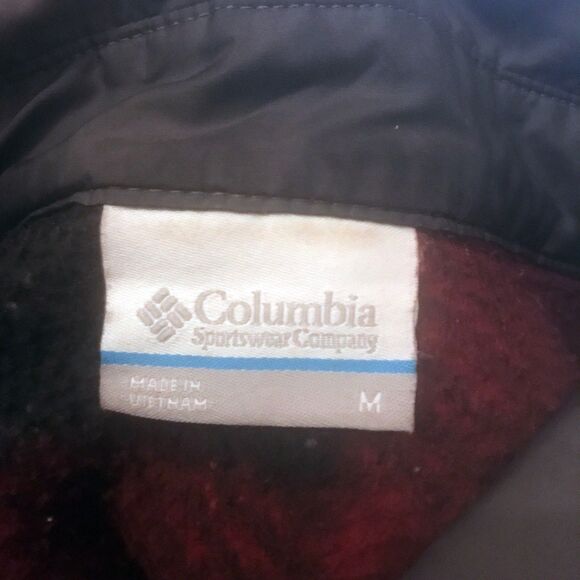 Columbia Shirt Jacket Women M Red Buffalo Plaid Checks South End Sherpa Shacket - Picture 6 of 11